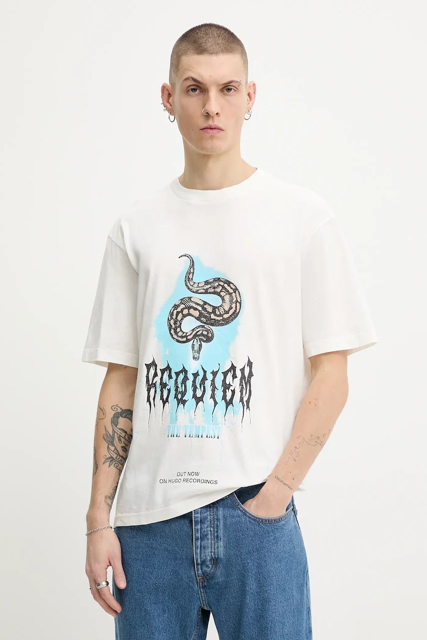 Tricou din bumbac HUGO blue Noctornix Tricou din bumbac HUGO blue Noctornix