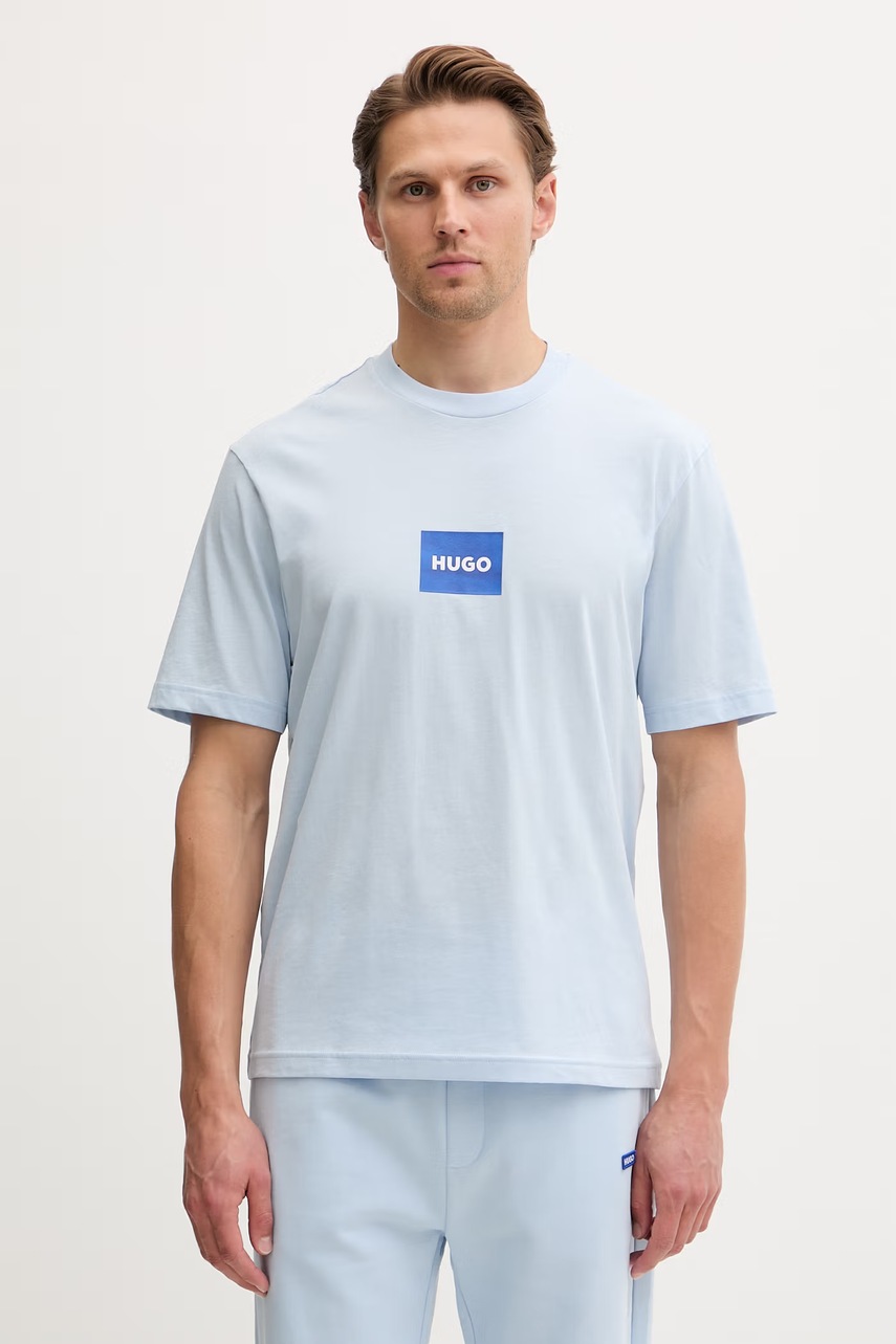 Tricou bărbătesc HUGO blue din bumbac Nayonix Tricou bărbătesc HUGO blue din bumbac Nayonix