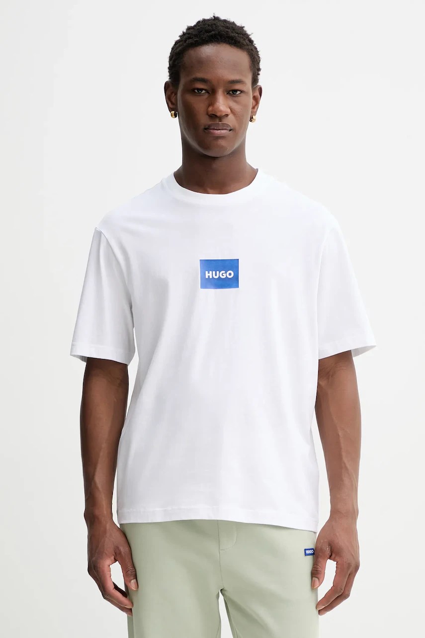 Tricou bărbătesc HUGO blue din bumbac Nayonix Tricou bărbătesc HUGO blue din bumbac Nayonix