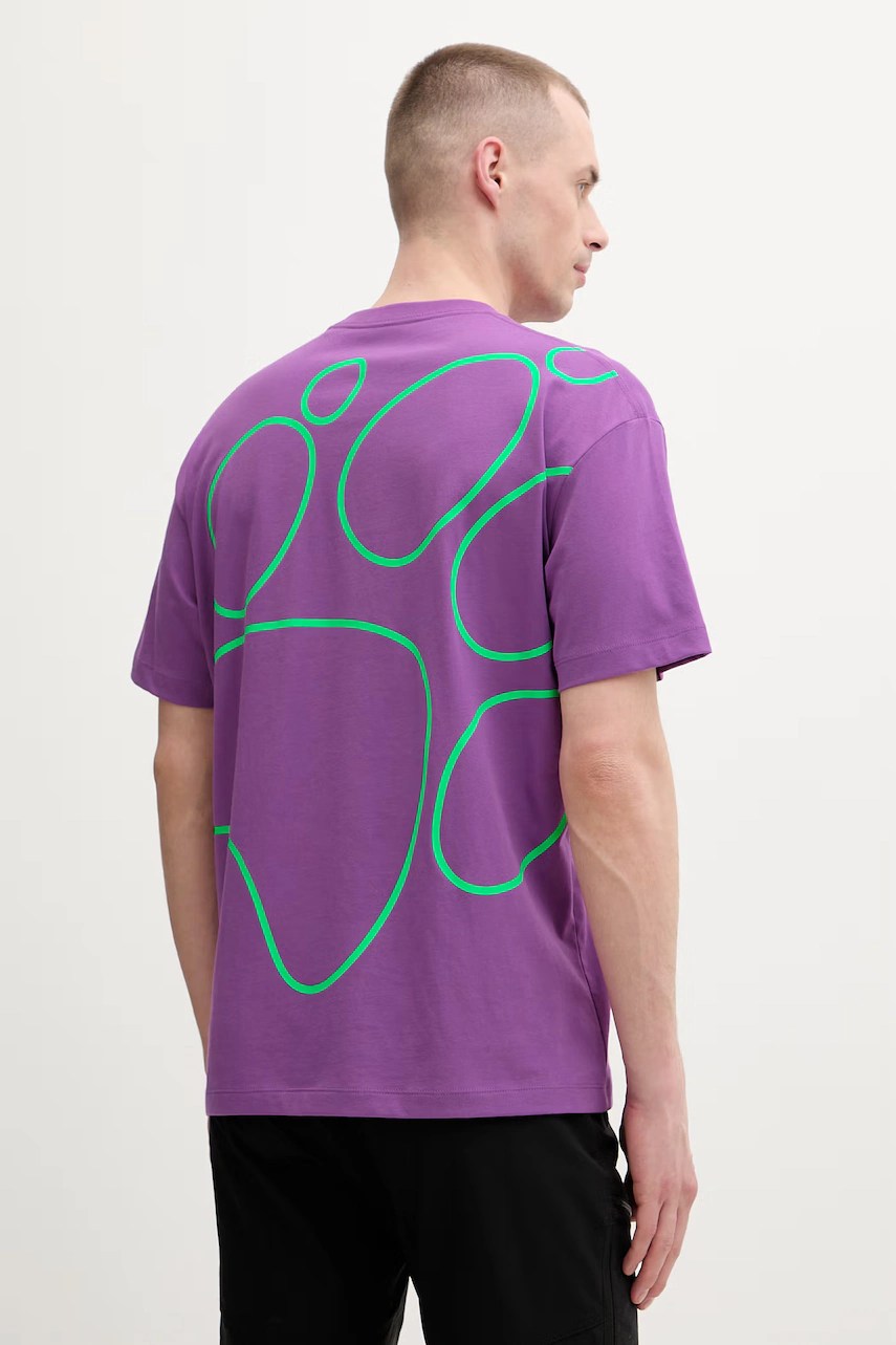 Tricou de antrenament pentru bărbați jack wolfskin, din bumbac Celebrate The Paw Tricou de antrenament pentru bărbați jack wolfskin, din bumbac Celebrate The Paw