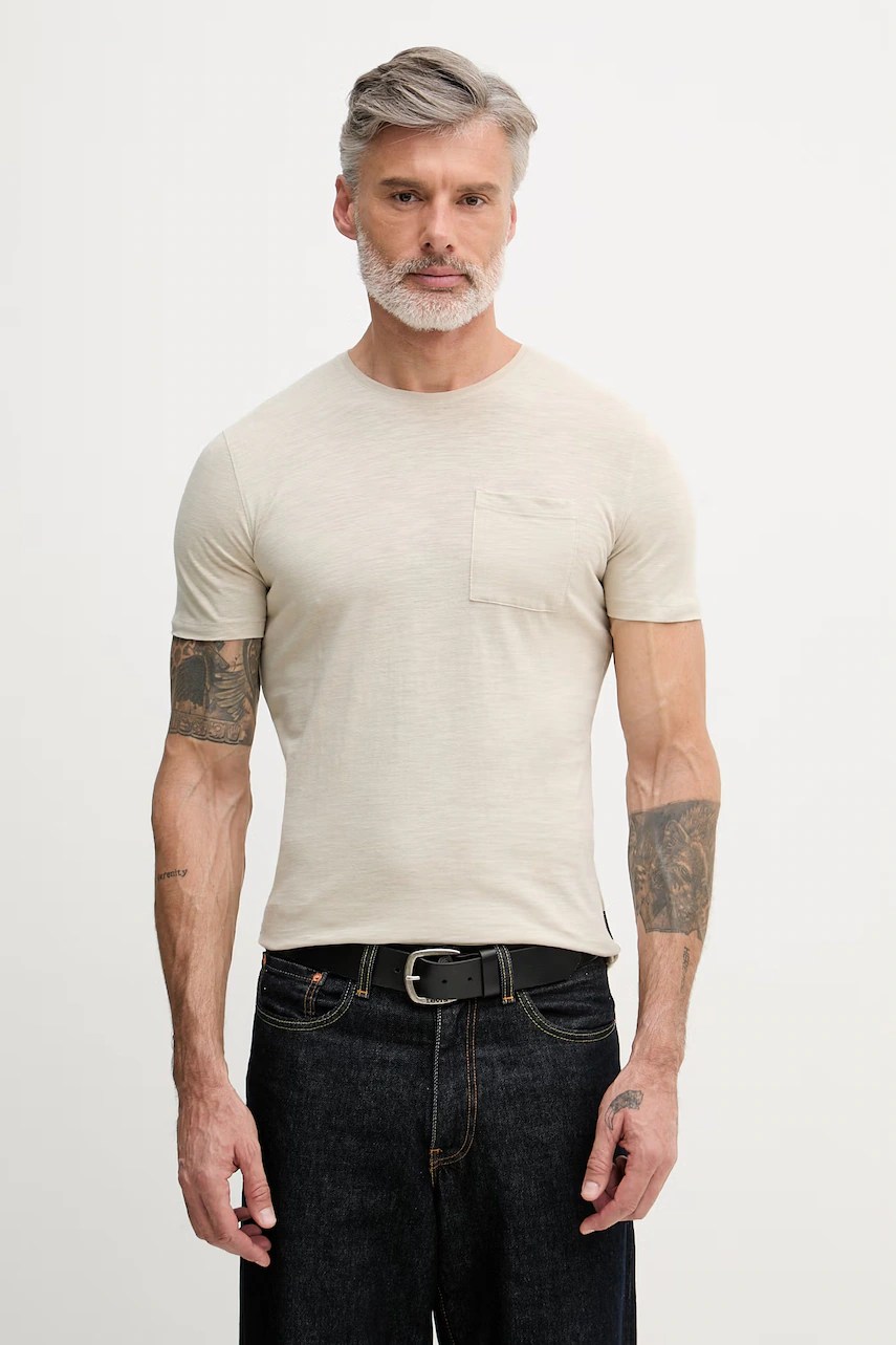 Sisley tricou bărbați din bumbac Sisley tricou bărbați din bumbac