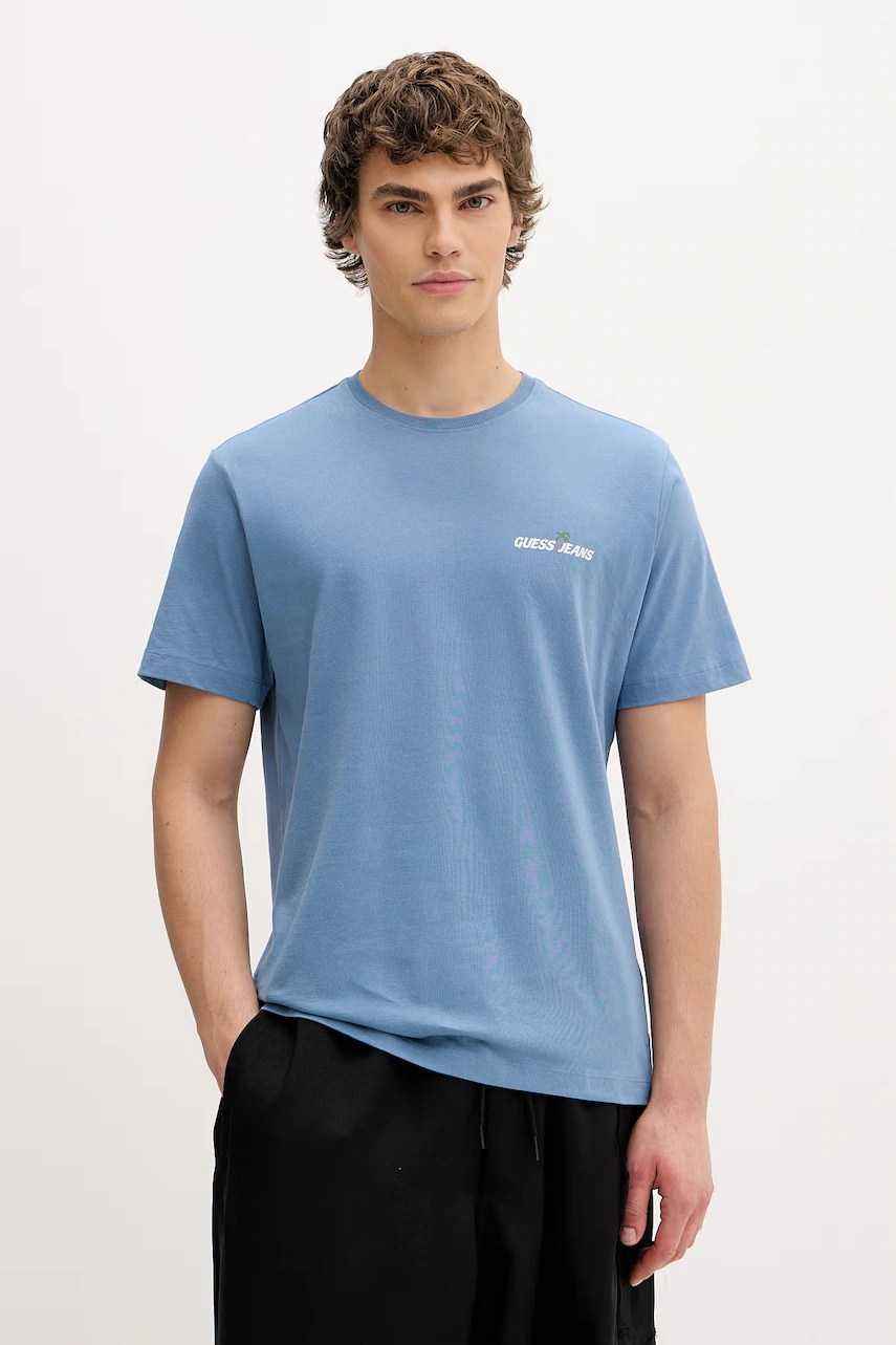Tricou bărbați guess jeans din bumbac Tricou bărbați guess jeans din bumbac