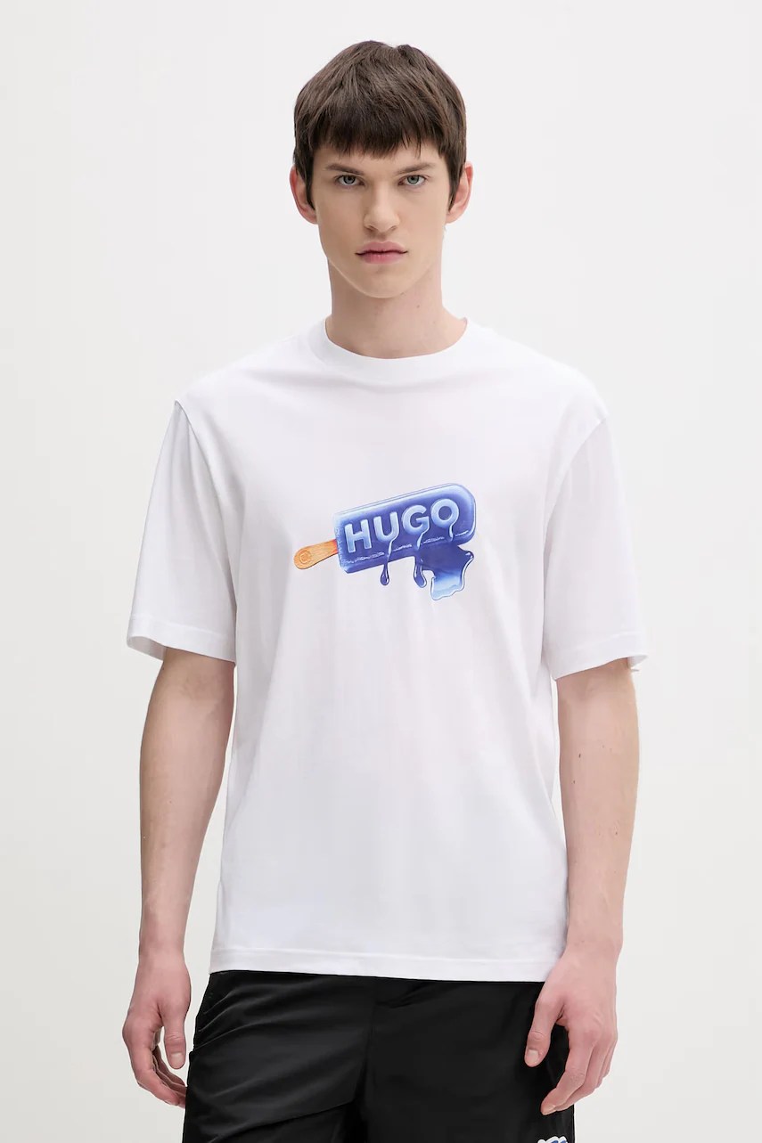 Tricou HUGO blue pentru bărbați din bumbac Tricou HUGO blue pentru bărbați din bumbac
