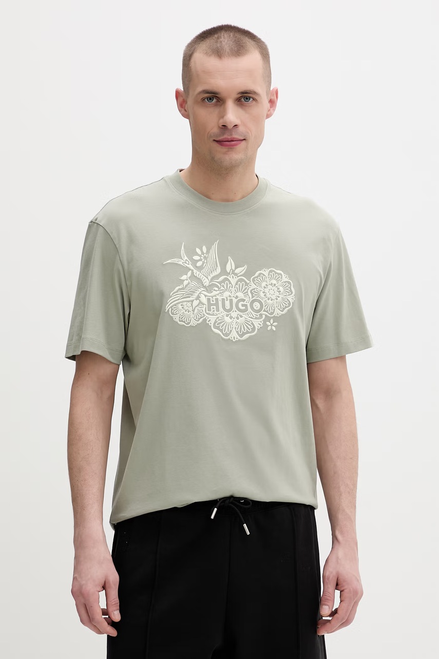 Tricou HUGO pentru bărbați din bumbac Dangen Tricou HUGO pentru bărbați din bumbac Dangen