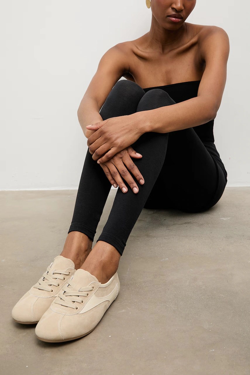 Sneakers din piele întoarsă POWDER NUDE de la answear.LAB Sneakers din piele întoarsă POWDER NUDE de la answear.LAB