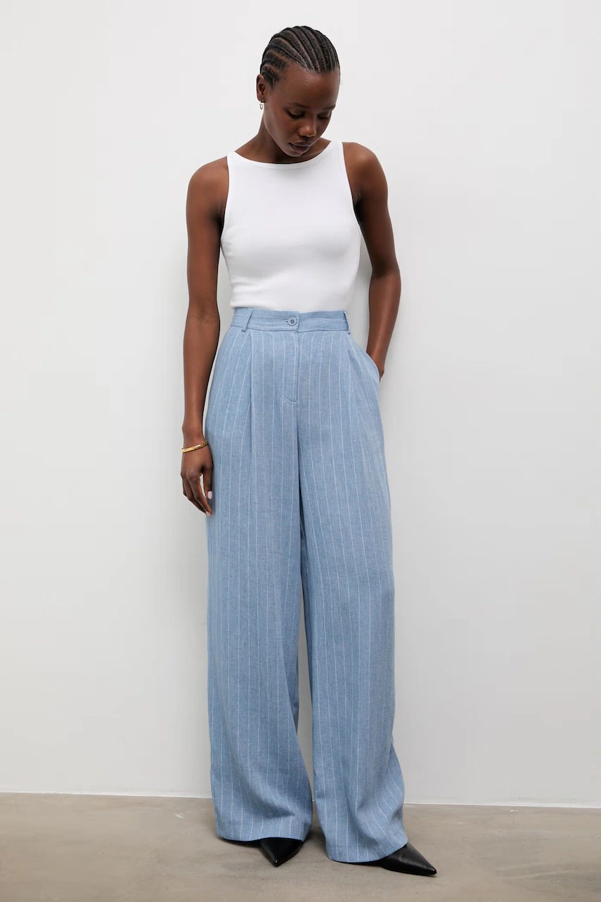 Pantaloni palazzo pentru femei cu amestec de in – answear.LAB Pantaloni palazzo pentru femei cu amestec de in – answear.LAB
