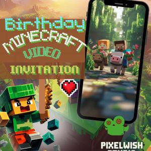 Minecraft Inspired Video Invitations Minecraft Inspired Video Invitations