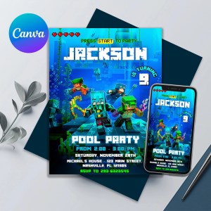 Minecraft Inspired Printable Party Invitations Page Seven Minecraft Inspired Printable Party Invitations Page Seven