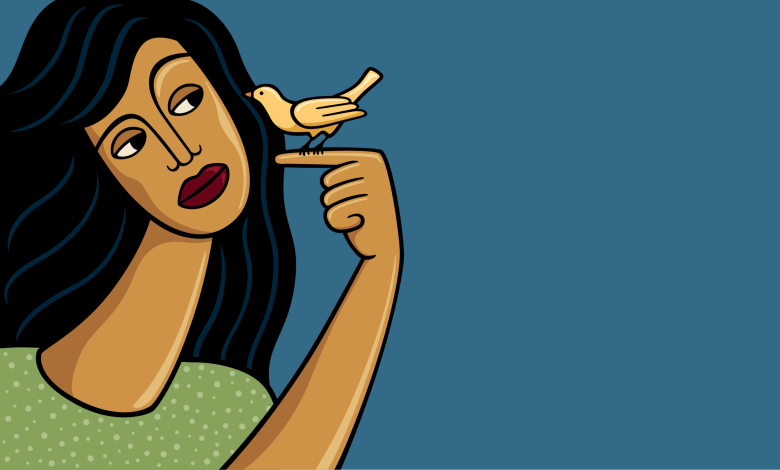 La femme qui a vu des oiseaux comme des individus La femme qui a vu des oiseaux comme des individus