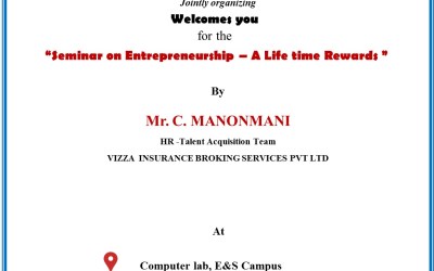 Seminar on Entrepreneurship – A Life Time Rewards Seminar on Entrepreneurship – A Life Time Rewards
