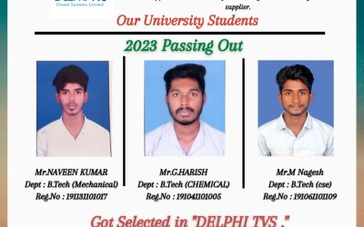 Placement of 2023 Passing Out Students in Delphi TVS Placement of 2023 Passing Out Students in Delphi TVS