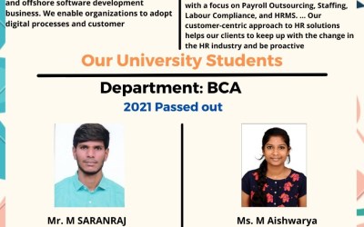 Placement of 2021 passed out BCA students Placement of 2021 passed out BCA students