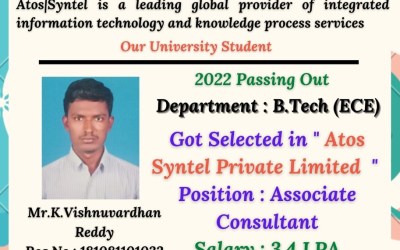 Placement Of 2022 Passing Out B.Tech 32 Students At Atos Syntel Pvt. LTD Placement Of 2022 Passing Out B.Tech 32 Students At Atos Syntel Pvt. LTD