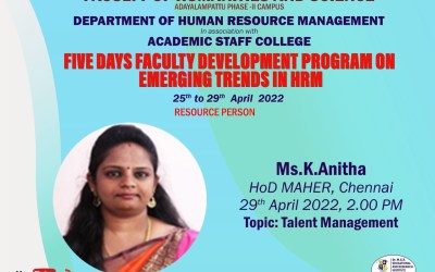 Faculty Development Program on Emerging Trends in HRM Faculty Development Program on Emerging Trends in HRM
