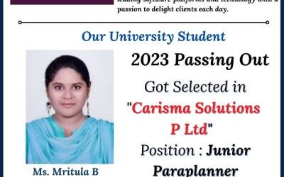 Placement of 2023 passing out MBA student in Carisma Solutions Pvt. Ltd. Placement of 2023 passing out MBA student in Carisma Solutions Pvt. Ltd.