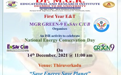 MGR GREEN-9 ENSAV CLUB organizes an ISR Activity to Celebrate NATIONAL ENERGY CONSERVATION DAY MGR GREEN-9 ENSAV CLUB organizes an ISR Activity to Celebrate NATIONAL ENERGY CONSERVATION DAY