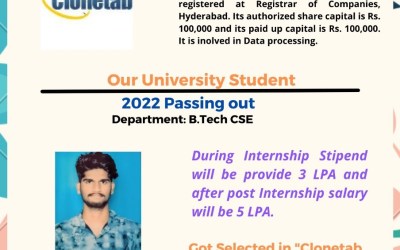 Placement of 2022 Passing out B. Tech CSE Student Placement of 2022 Passing out B. Tech CSE Student