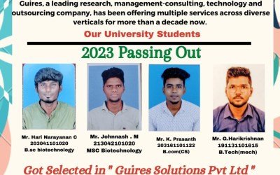 Placement of 2023 Passing Out Students in Guires Solutions Pvt Ltd Placement of 2023 Passing Out Students in Guires Solutions Pvt Ltd