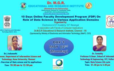 Faculty Development Program on Role of Data Science in Various Application Domains Faculty Development Program on Role of Data Science in Various Application Domains