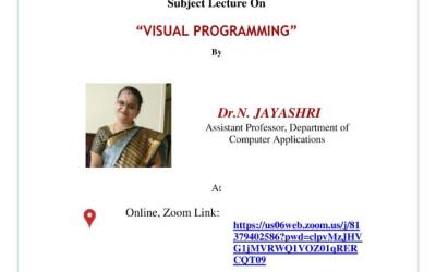 Subject Lecture on Visual Programming Subject Lecture on Visual Programming