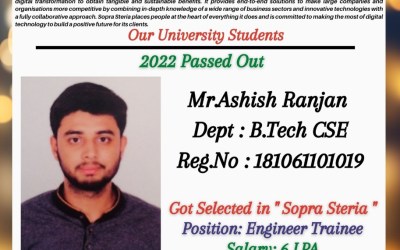 Placement Of 2022 Passed Out B.Tech Student At Sopra Steria Placement Of 2022 Passed Out B.Tech Student At Sopra Steria