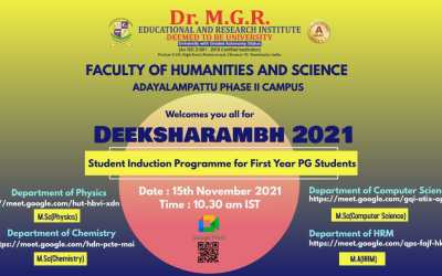 DEEKSHARAMBH (STUDENT INDUCTION PROGRAMME) 2021 for First Year PG Students Batch 2021-2022 DEEKSHARAMBH (STUDENT INDUCTION PROGRAMME) 2021 for First Year PG Students Batch 2021-2022