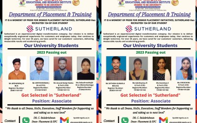 Placement of 2023 passing out students got selected in Sutherland Placement of 2023 passing out students got selected in Sutherland