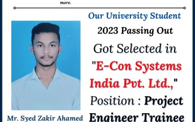 Placement of 2023 Passing Out Student in Selected in E-Con Systems Placement of 2023 Passing Out Student in Selected in E-Con Systems