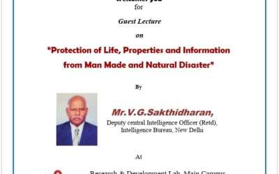 Guest Lecture on Protection of Life, Properties, and Information from Man Made and Natural Disasters Guest Lecture on Protection of Life, Properties, and Information from Man Made and Natural Disasters
