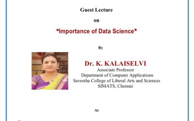 Guest Lecture on “Importance of Data Science” Guest Lecture on “Importance of Data Science”