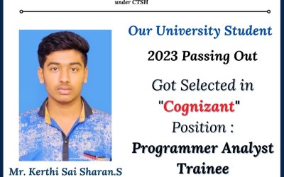 Placement of 2023 passing out B.Tech student in Cognizant. Placement of 2023 passing out B.Tech student in Cognizant.