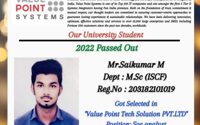 Placement Of 2022 Passed Out M.Sc Student At Value Point Systems Placement Of 2022 Passed Out M.Sc Student At Value Point Systems