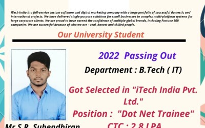 Placement of 2022 Passing out B. Tech IT Student Placement of 2022 Passing out B. Tech IT Student