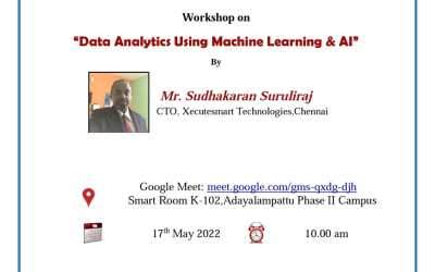 Workshop on Data Analytics Using Machine Learning & AI Workshop on Data Analytics Using Machine Learning & AI