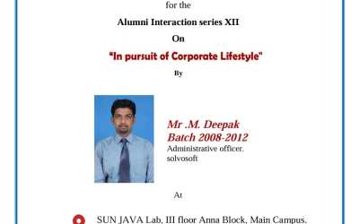 Alumni Interaction Series XII Alumni Interaction Series XII