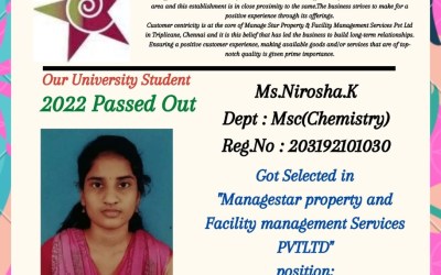 Placement of 2022 passed out student in Managestar Property and Facility Services. Placement of 2022 passed out student in Managestar Property and Facility Services.