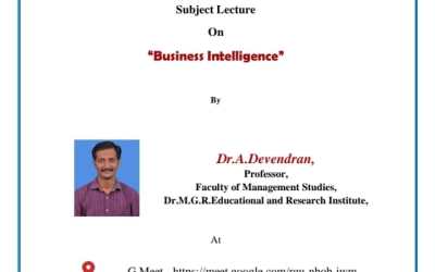 Subject Lecture on Business Intelligence Subject Lecture on Business Intelligence