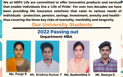 Placement of 2022 Passing Out MBA Students in HDFC Life Placement of 2022 Passing Out MBA Students in HDFC Life
