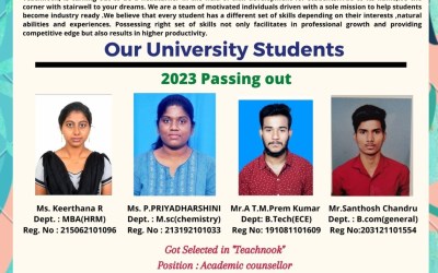 Placement of 2023 Passing Out Students in Teachnook Placement of 2023 Passing Out Students in Teachnook