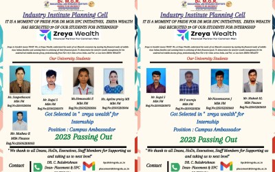 Placement of 2023 passing out 19 students in Zreya Wealth. Placement of 2023 passing out 19 students in Zreya Wealth.