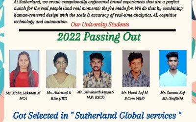Placement of 2022 Passing out Students in Sutherland Global Services Placement of 2022 Passing out Students in Sutherland Global Services