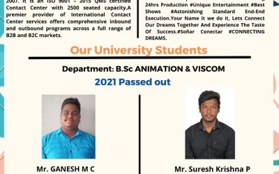 Placement of 2021 Passed Out B. Sc. Animation & VISCOM Students Placement of 2021 Passed Out B. Sc. Animation & VISCOM Students