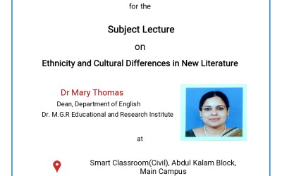 Subject Lecture on Ethnicity and Cultural Differences in New Literature Subject Lecture on Ethnicity and Cultural Differences in New Literature