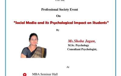 Professional Society Event on Social Media and its Psychological Impact on Students Professional Society Event on Social Media and its Psychological Impact on Students