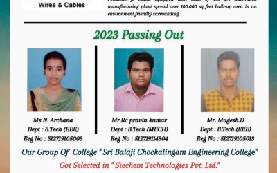 Placement of 2023 Passing Out Students in Siechem Technologies Pvt Ltd Placement of 2023 Passing Out Students in Siechem Technologies Pvt Ltd