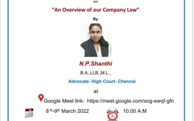 Guest Lecture on An Overview of our Company Law Guest Lecture on An Overview of our Company Law