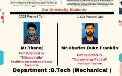 Placement of B. Tech Mechanical Students Placement of B. Tech Mechanical Students