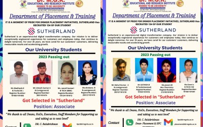 Placement of 2023 passing out 134 students in Sutherland Placement of 2023 passing out 134 students in Sutherland