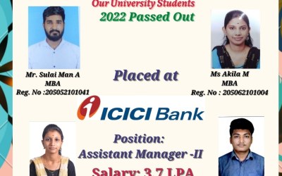 Placement Of 2022 Passed Out 4 MBA Students At ICICI Bank. Placement Of 2022 Passed Out 4 MBA Students At ICICI Bank.