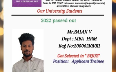 Placement of 2022 passed out student got selected in Byju’s Placement of 2022 passed out student got selected in Byju’s